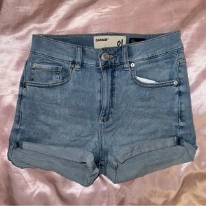 Garage denim mid rise mini shorts